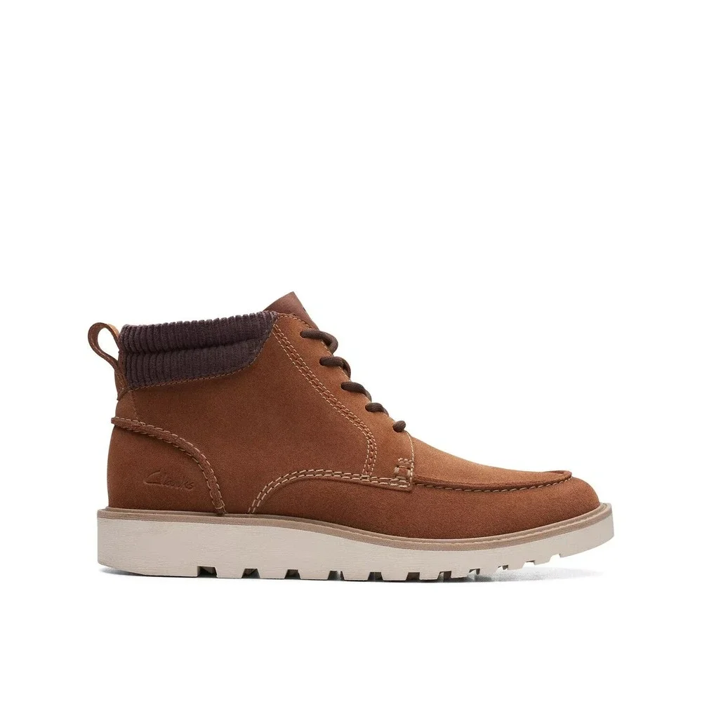 Clarks Men's Barnes Mid Boot Cola Suede Fabric Suede Size 8.5 8 1/2 New w/‎ BOX